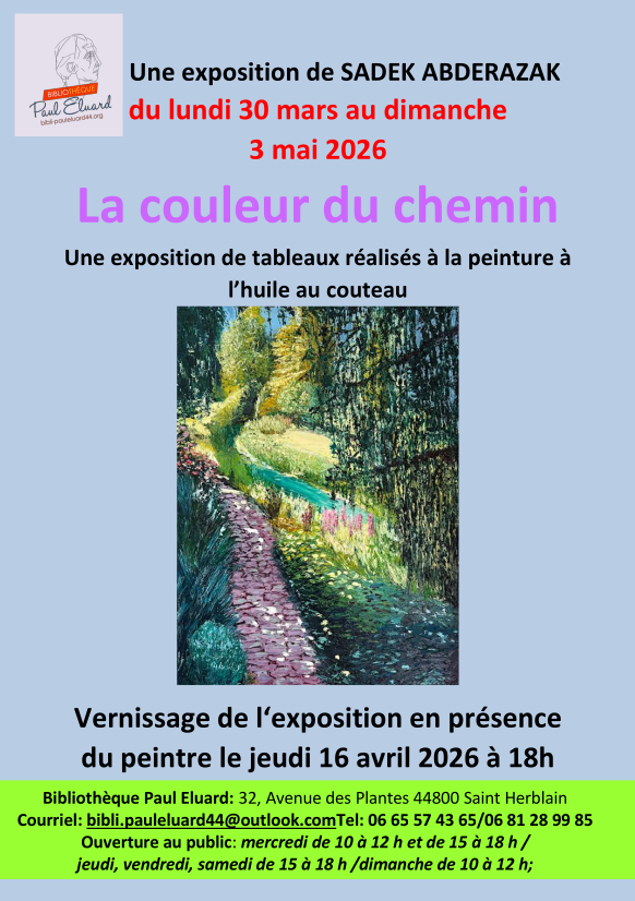 Couverture de Exposition Sadek Abderazak : La couleur du chemin